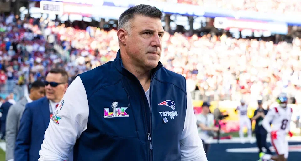 New England Patriots head coach Mike Vrabel during Super Bowl LX vs. the Seattle Seahawks. Credit: Kevin Jairaj-Imagn Images via Reuters Connect